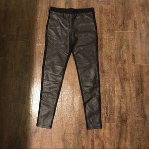Leather front leggings